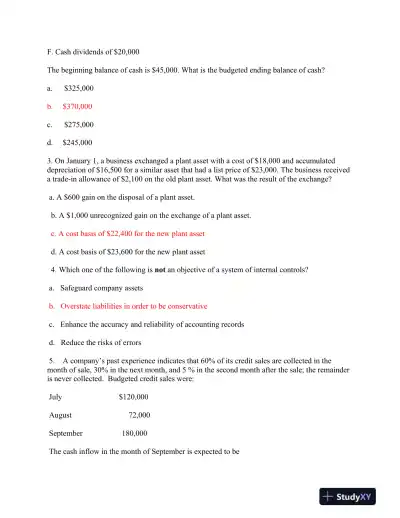 ACC 400 Financial Accounting Final Exam Practice - Page 3 preview image