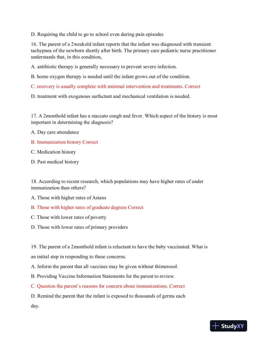 MN580 Child Care Midterm Exam With Answers (61 Solved Questions), page 6