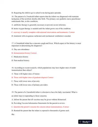 MN580 Child Care Midterm Exam With Answers (61 Solved Questions) - Page 6 preview image