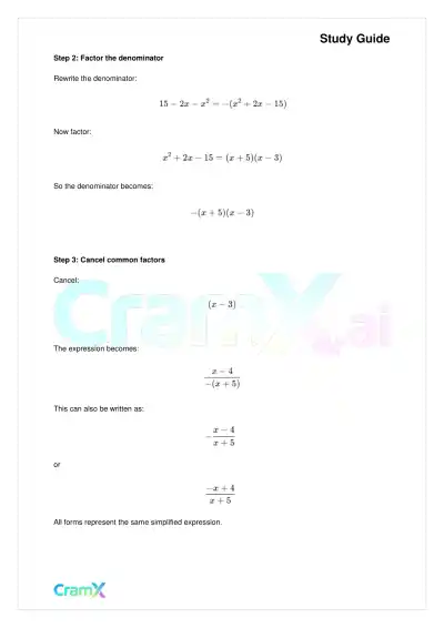 Algebra II - Rational Expressions - Page 10 preview image