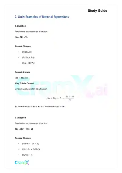Algebra II - Rational Expressions - Page 4 preview image
