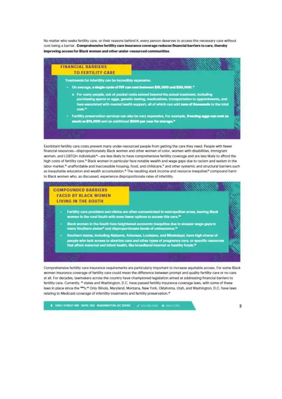 Equitable Access to Fertility Care for Black Women, page 2