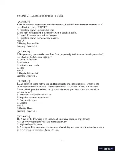 Test Bank For Real Estate Principles: A Value Approach, 4th Edition - Page 11 preview image