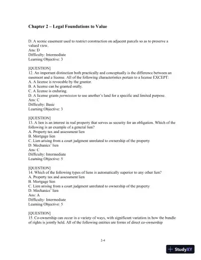 Test Bank For Real Estate Principles: A Value Approach, 4th Edition - Page 12 preview image