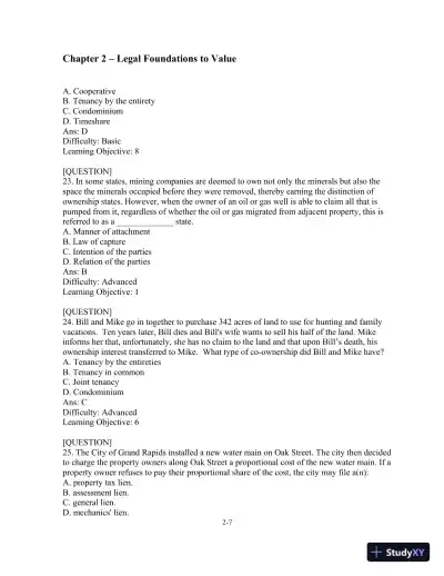 Test Bank For Real Estate Principles: A Value Approach, 4th Edition - Page 15 preview image