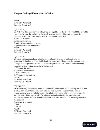 Test Bank For Real Estate Principles: A Value Approach, 4th Edition - Page 16 preview image