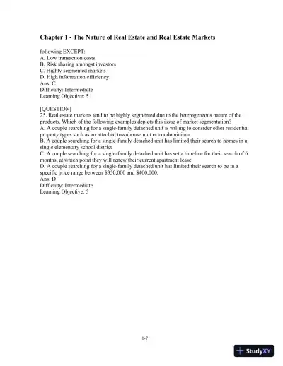 Test Bank For Real Estate Principles: A Value Approach, 4th Edition - Page 8 preview image