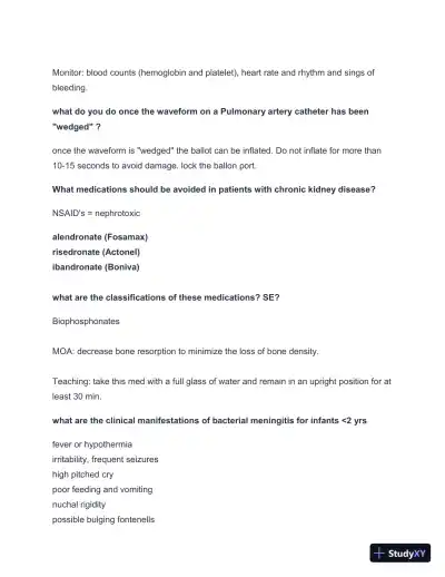 2024-2025 NCLEX Rationals and Study Guide with Answers (168 Solved Questions) - Page 8 preview image