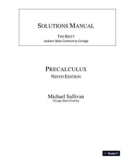 Solution Manual for Precalculus, 8th Edition - Page 1 preview image
