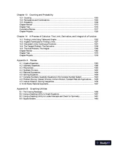 Solution Manual for Precalculus, 8th Edition - Page 6 preview image