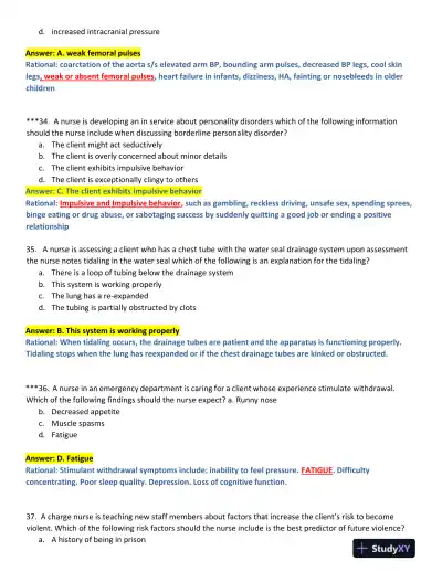 2022-2023 ATI Nursing Diagnosis Comprehensive Exit Exam With Answers (165 Solved Questions) - Page 12 preview image