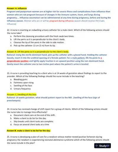 2022-2023 ATI Nursing Diagnosis Comprehensive Exit Exam With Answers (165 Solved Questions) - Page 8 preview image