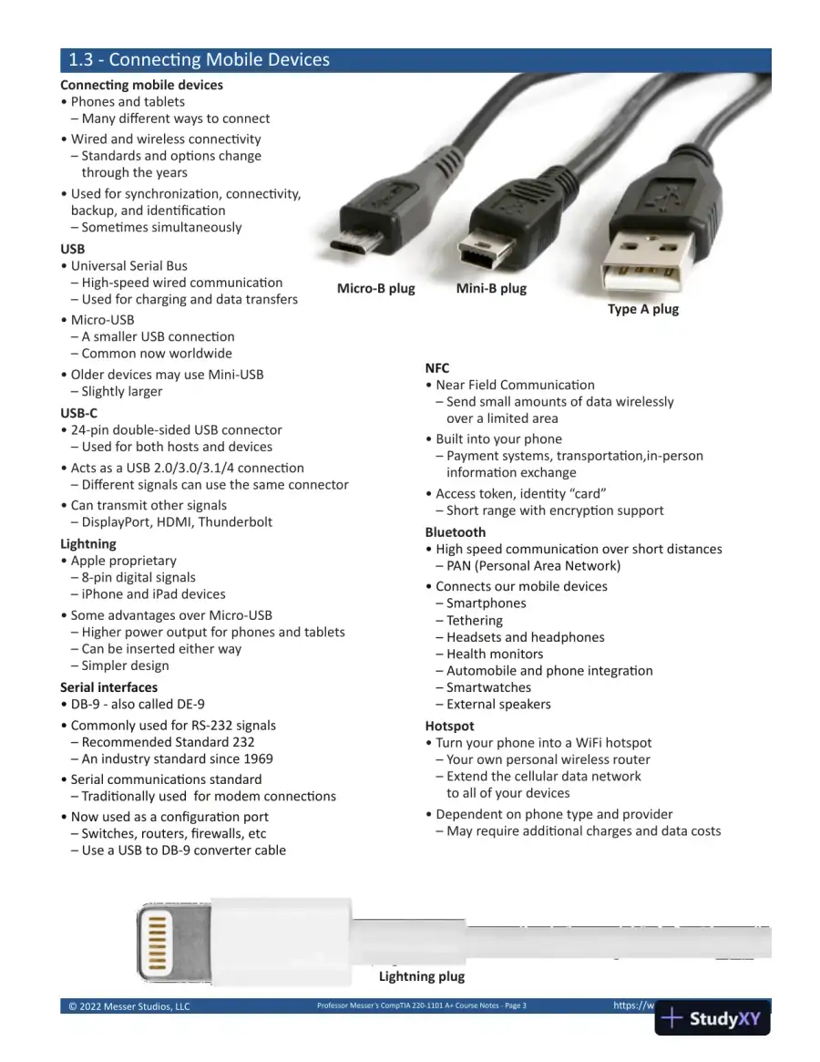 Professor Messer's CompTIA A+ 220-901 and 220-902 Course Notes (2015), page 11