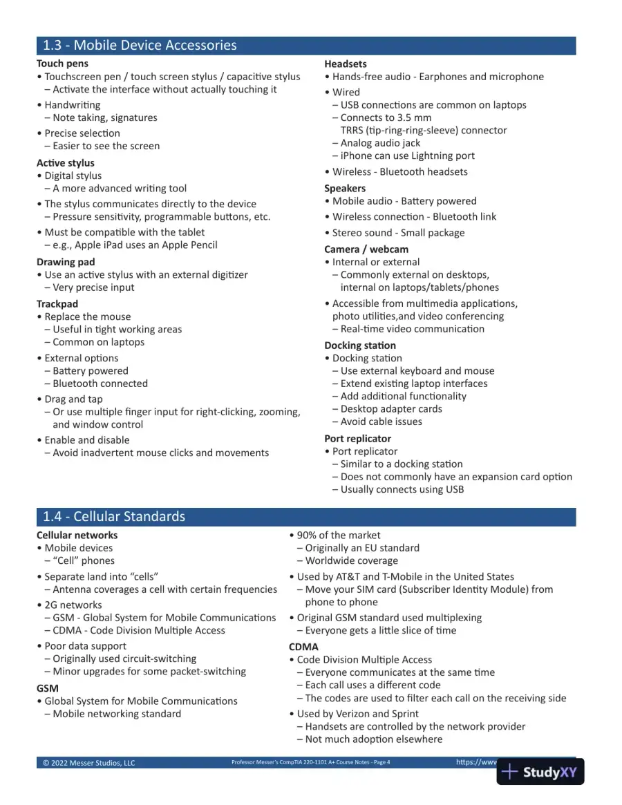 Professor Messer's CompTIA A+ 220-901 and 220-902 Course Notes (2015), page 12