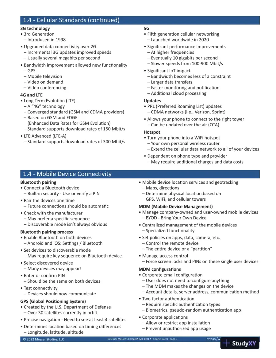 Professor Messer's CompTIA A+ 220-901 and 220-902 Course Notes (2015), page 13