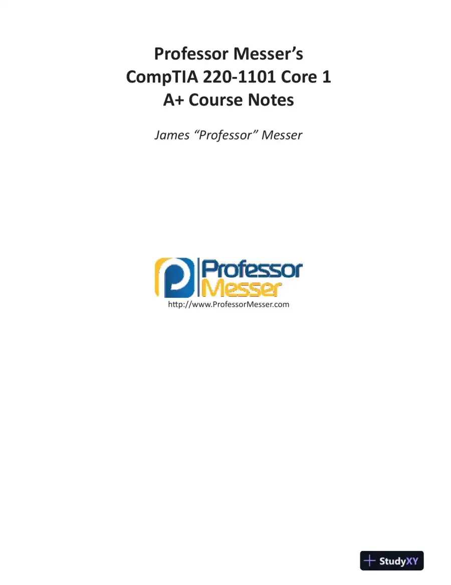 Professor Messer's CompTIA A+ 220-901 and 220-902 Course Notes (2015), page 3