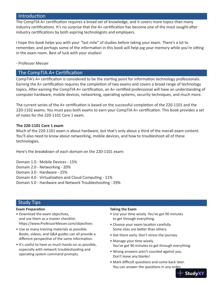Professor Messer's CompTIA A+ 220-901 and 220-902 Course Notes (2015), page 7
