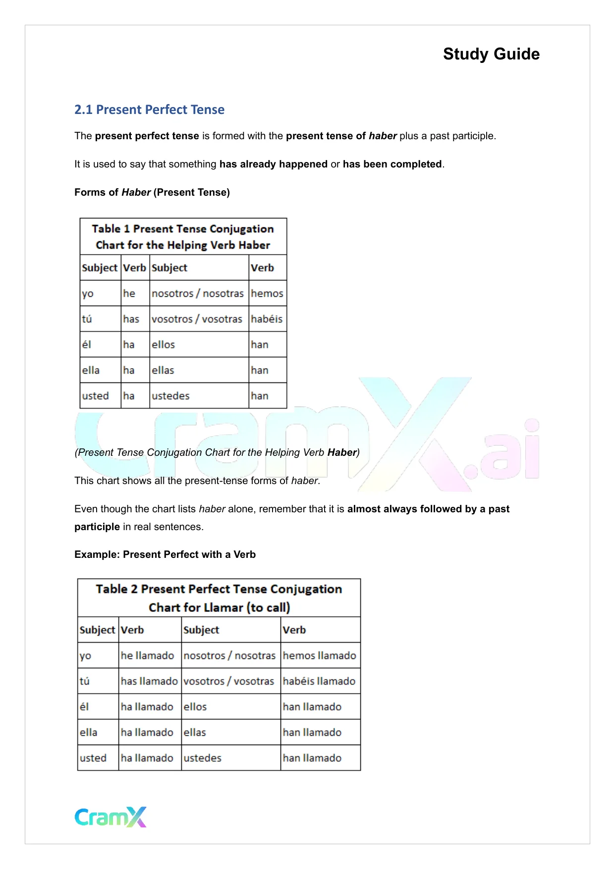 Spanish II - The Perfect Tenses - Page 4 preview image