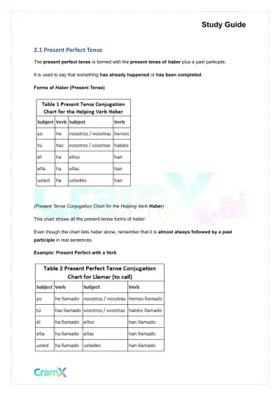 Spanish II - The Perfect Tenses - Page 4 preview image