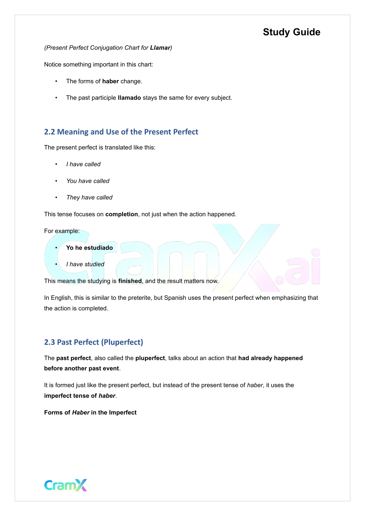 Spanish II - The Perfect Tenses - Page 5 preview image