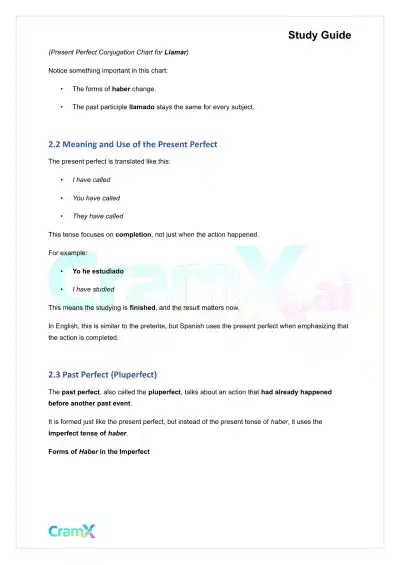 Spanish II - The Perfect Tenses - Page 5 preview image