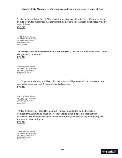 Test Bank For Managerial Accounting, 13th Edition - Page 10 preview image