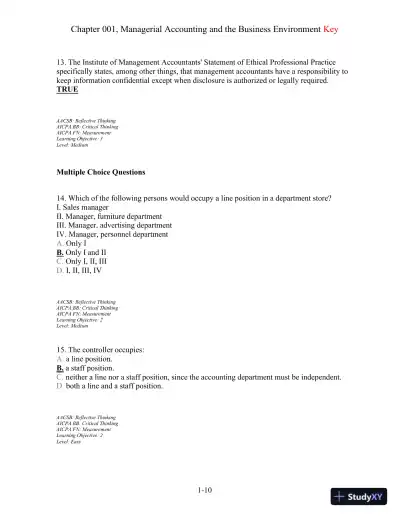 Test Bank For Managerial Accounting, 13th Edition - Page 11 preview image