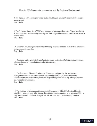 Test Bank For Managerial Accounting, 13th Edition - Page 4 preview image
