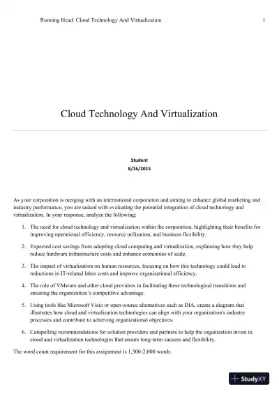 Cloud Technology and Virtualization - Page 1 preview image
