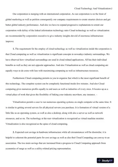 Cloud Technology and Virtualization - Page 3 preview image