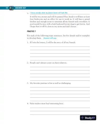Solution Manual for Mosaics: Reading and Writing Paragraphs, 8th Edition - Page 12 preview image