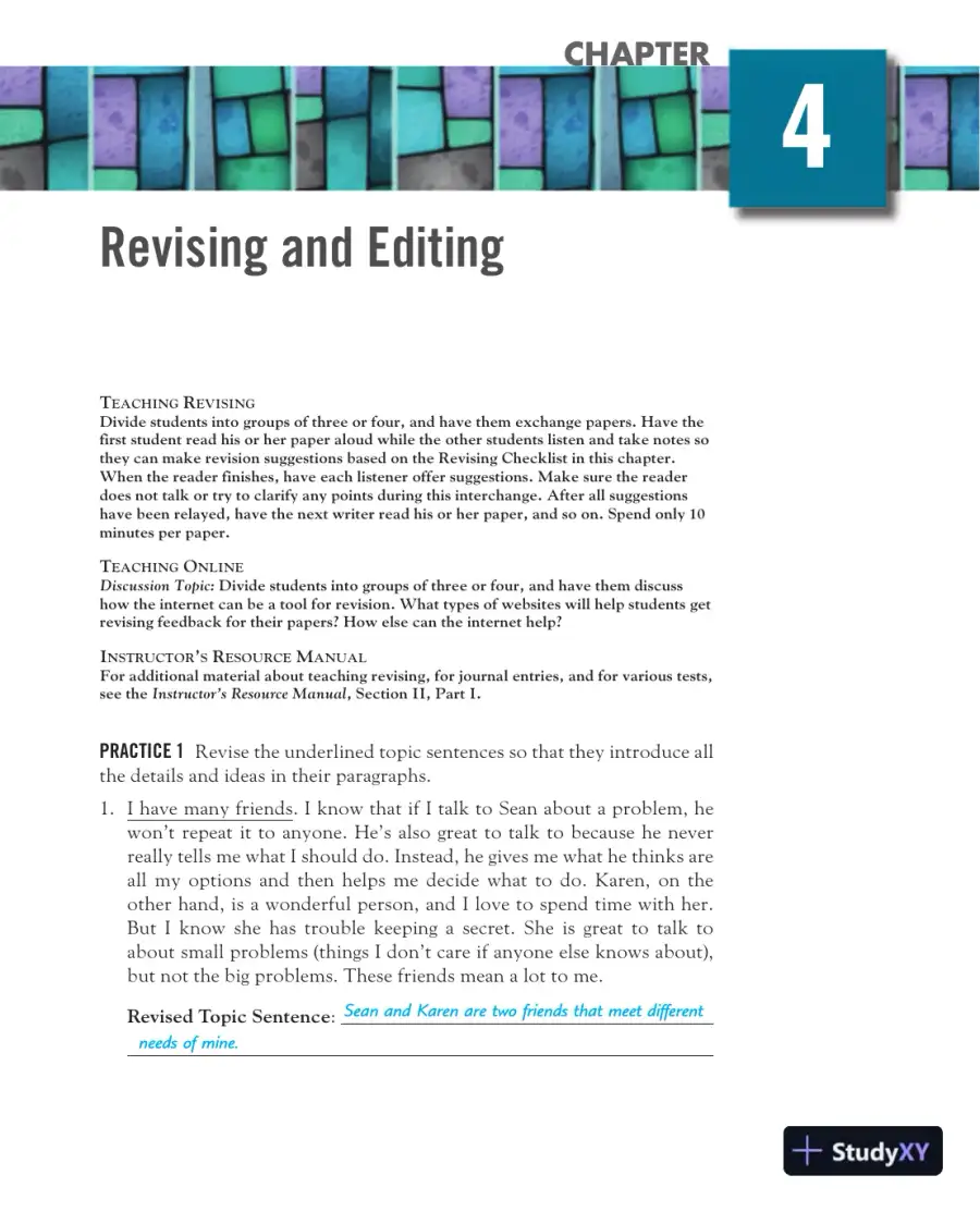 Solution Manual for Mosaics: Reading and Writing Paragraphs, 8th Edition, page 15