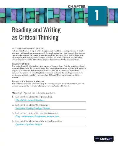 Solution Manual for Mosaics: Reading and Writing Paragraphs, 8th Edition - Page 3 preview image