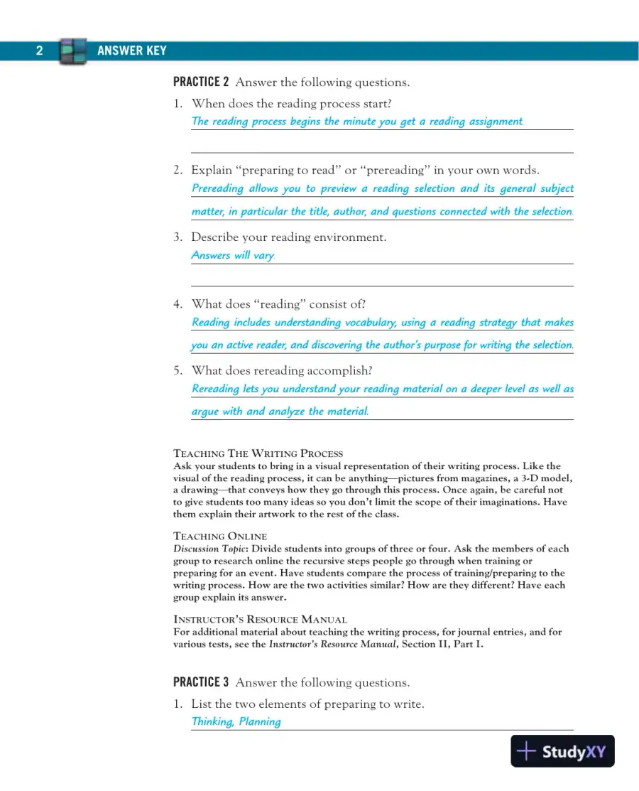 Solution Manual for Mosaics: Reading and Writing Paragraphs, 8th Edition, page 4