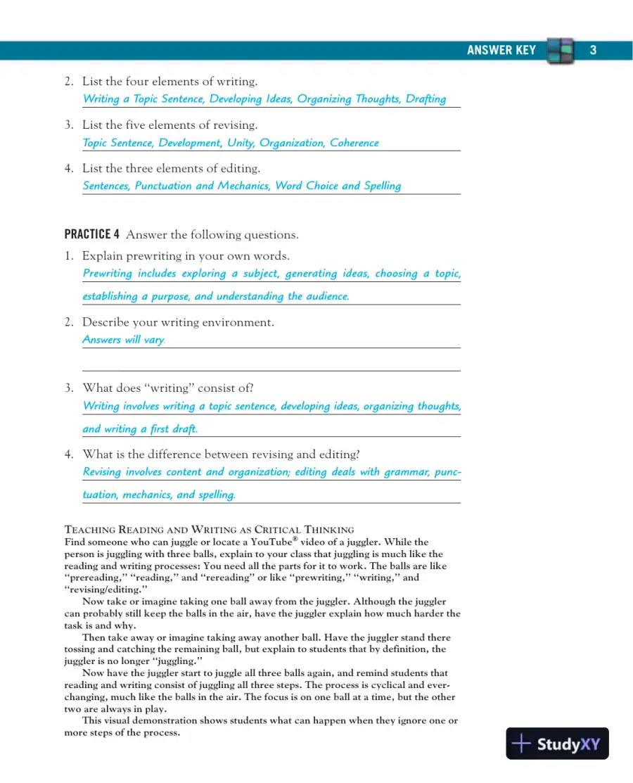 Solution Manual for Mosaics: Reading and Writing Paragraphs, 8th Edition, page 5