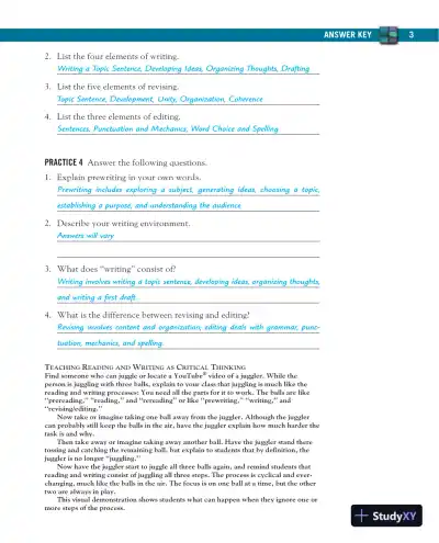 Solution Manual for Mosaics: Reading and Writing Paragraphs, 8th Edition - Page 5 preview image