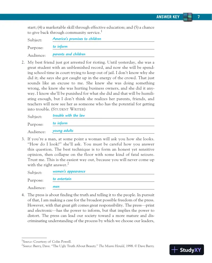 Solution Manual for Mosaics: Reading and Writing Paragraphs, 8th Edition, page 9