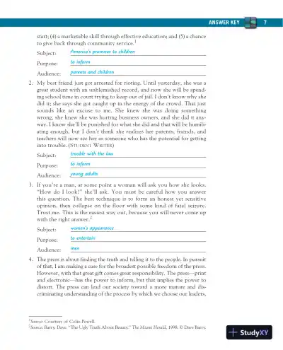 Solution Manual for Mosaics: Reading and Writing Paragraphs, 8th Edition - Page 9 preview image