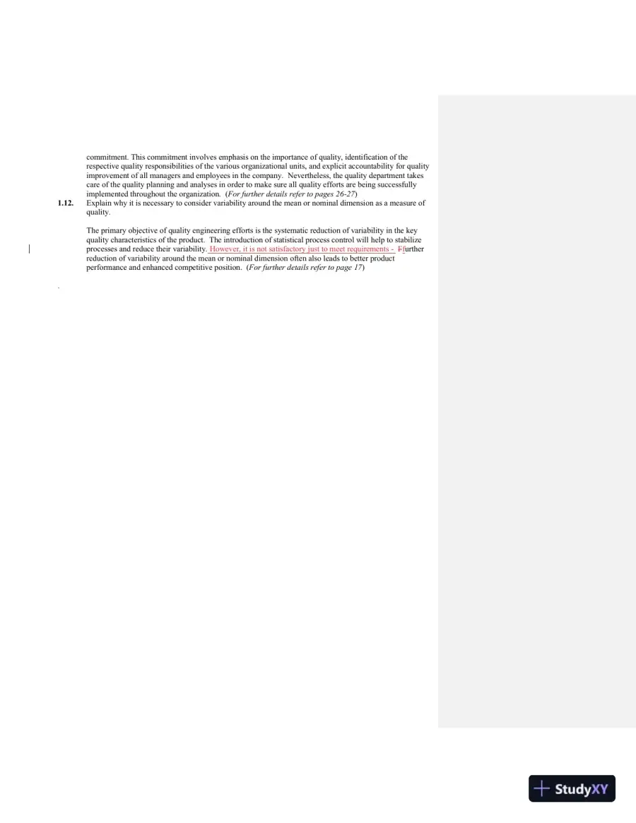 Solution Manual For Managing, Controlling, and Improving Quality, 1st Edition, page 3