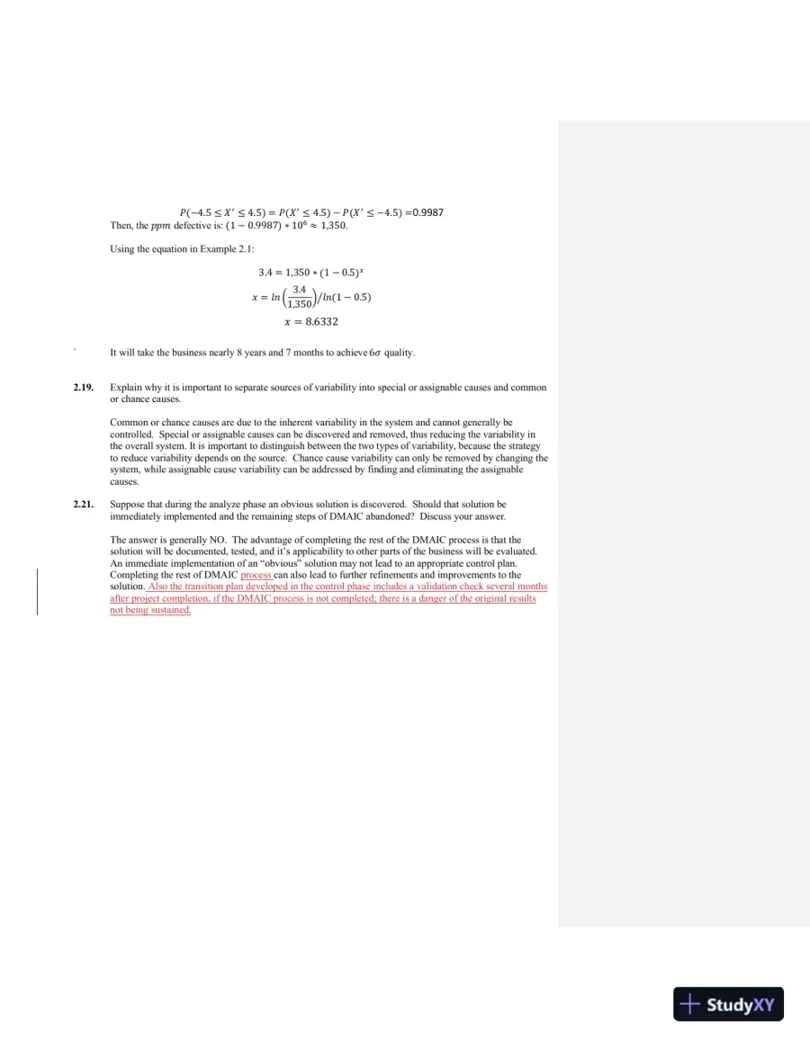 Solution Manual For Managing, Controlling, and Improving Quality, 1st Edition, page 5