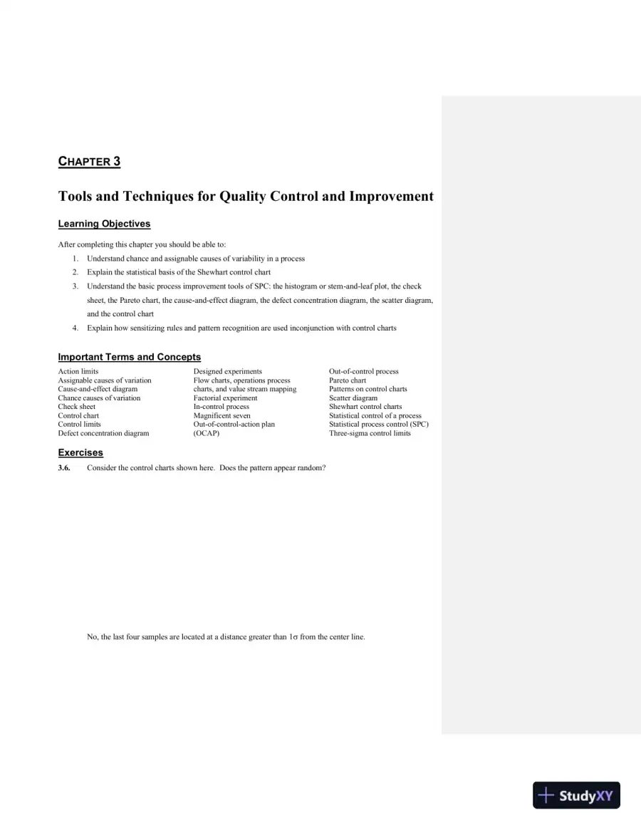 Solution Manual For Managing, Controlling, and Improving Quality, 1st Edition, page 6