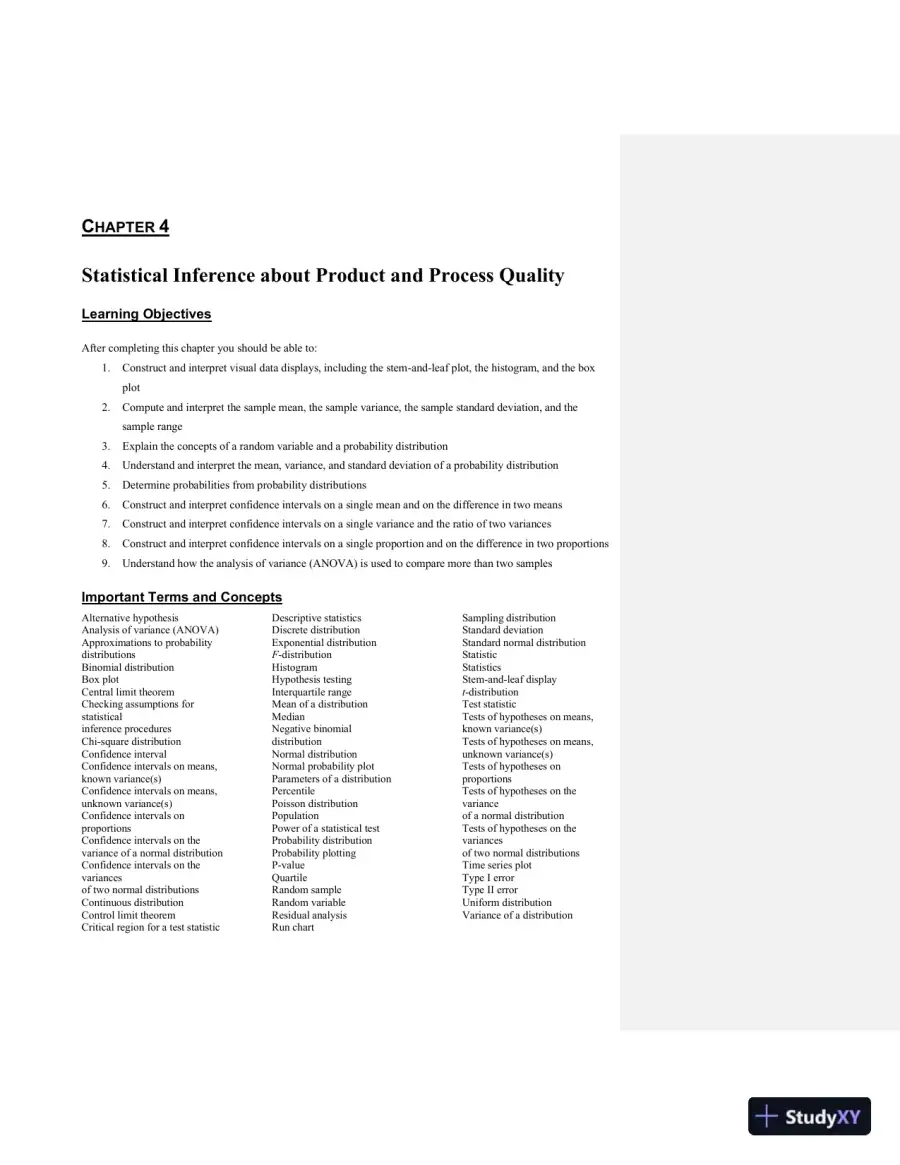 Solution Manual For Managing, Controlling, and Improving Quality, 1st Edition, page 8