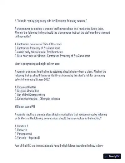 2024 ATI Maternal Newborn Nursing Proctored Exam With Answers (79 Solved Questions) - Page 6 preview image