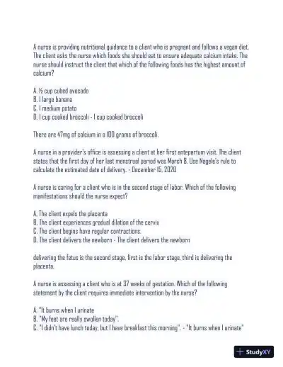 2024 ATI Maternal Newborn Nursing Proctored Exam With Answers (79 Solved Questions) - Page 7 preview image