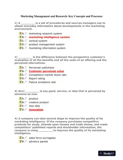 Marketing Management and Research: Key Concepts and Processes - Page 1 preview image