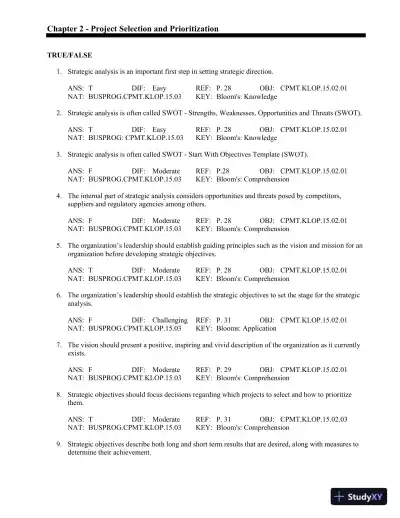 Test Bank For Contemporary Project Management, 3rd Edition - Page 11 preview image