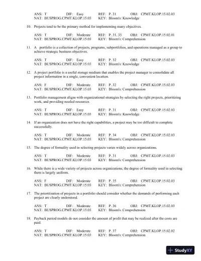 Test Bank For Contemporary Project Management, 3rd Edition - Page 12 preview image