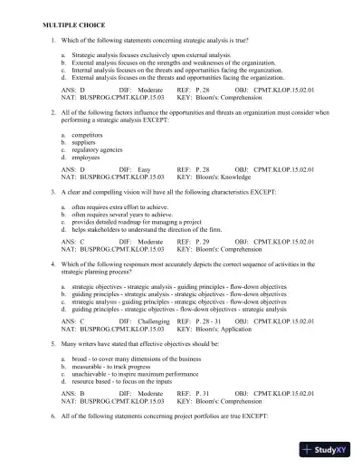 Test Bank For Contemporary Project Management, 3rd Edition - Page 14 preview image