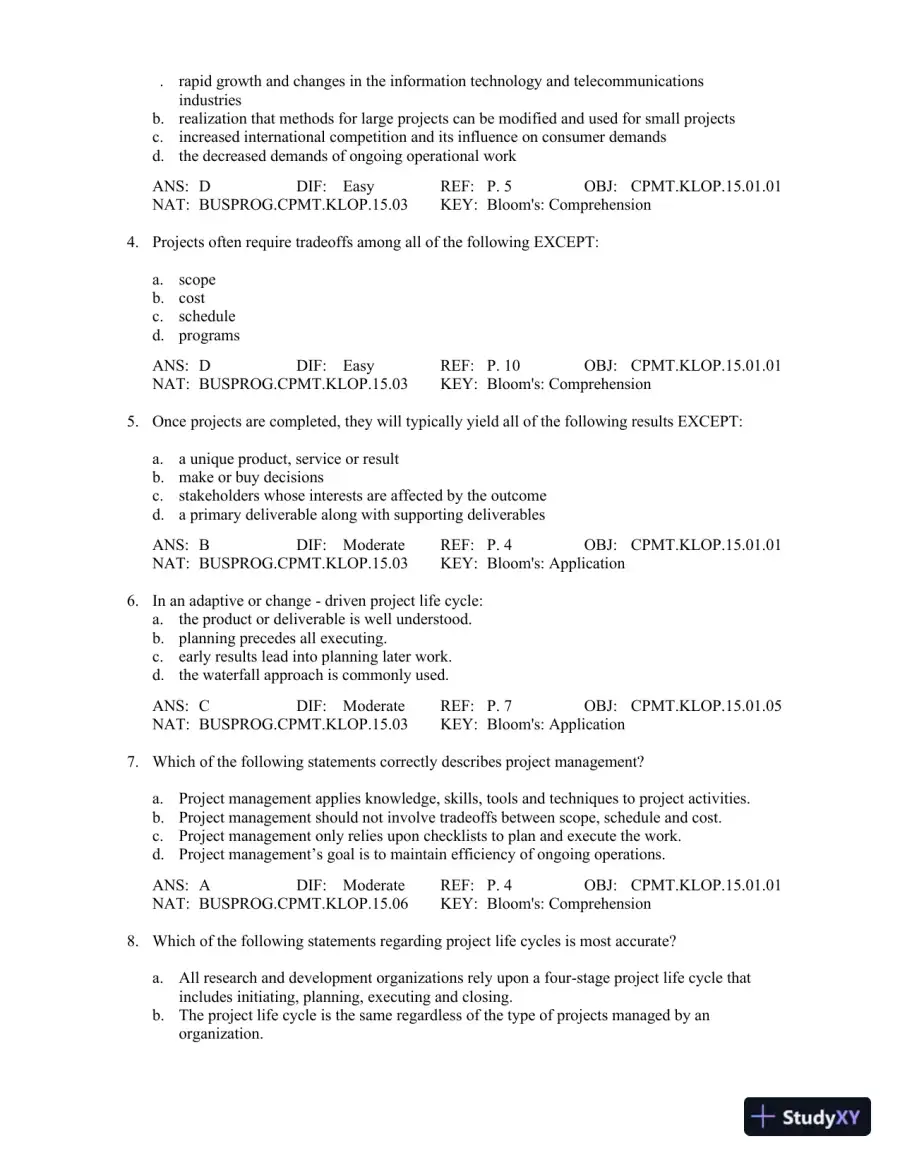 Test Bank For Contemporary Project Management, 3rd Edition, page 5