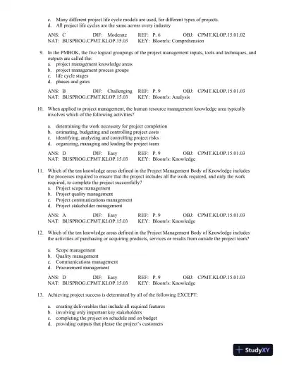 Test Bank For Contemporary Project Management, 3rd Edition - Page 6 preview image